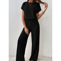 👗40% OFF！！✨Women's Ribbed Knit Top & Wide-Leg Pants Set
